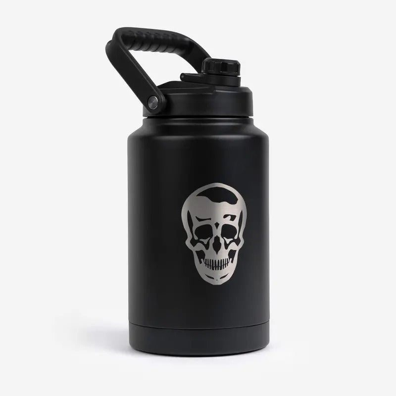 128 oz Stainless Steel Water Bottle with Handle-Carry Lid and Non-Slip Base, Double-Walled Vacuum Insulation Drinkware Flasks