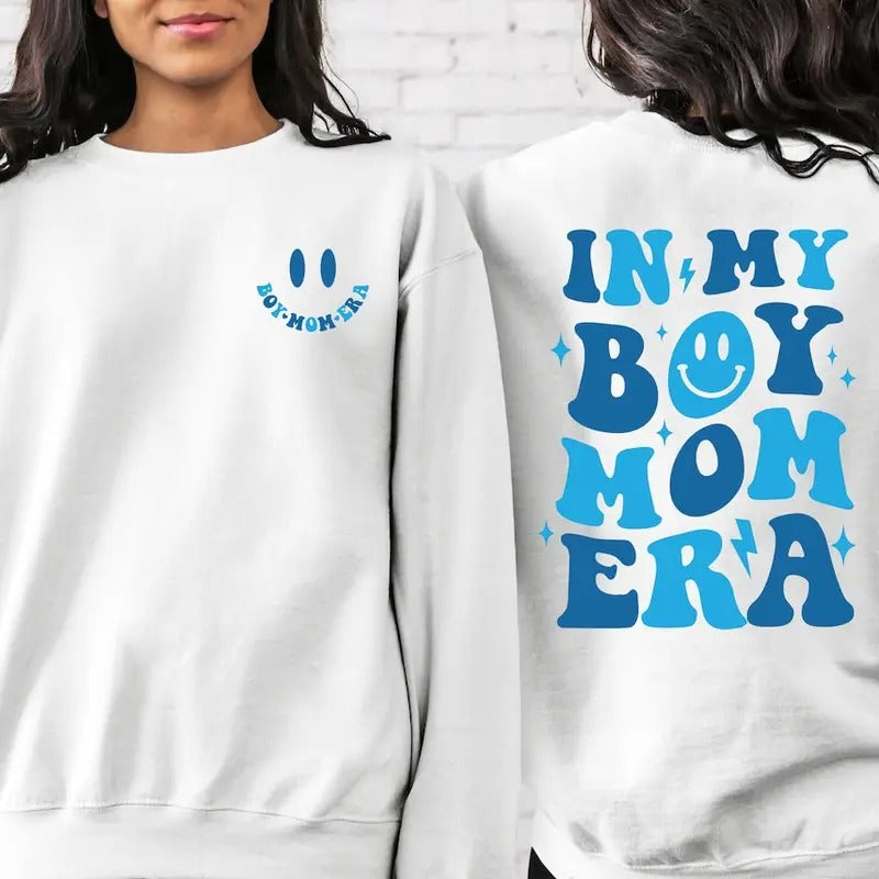 2 Side In My Boy Mom Era Sweatshirt, Boy Mom Shirts, Gender Reveal Shirt, Boy Mom Club, Boy Mom Era Sweatshirt