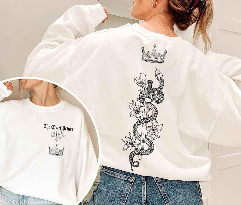 2 Slide, The Cruel Prince Shirt Crewneck Sweatshirt, The Folk of the Air Sweatshirt, Cardan Greenbriar Shirt, Jude and Cardan Shirt, Bookish Gift