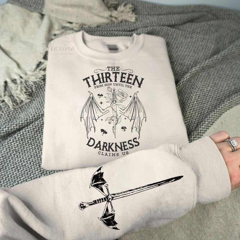 2 Slide, The Thirteen Throne Of Glass T- Shirt, Sjm Merch, From Now Until The Darkness Claims Us Shirt, We Are The Thirteen, Bookish Gift