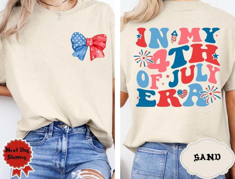 4th Of July Shirt Coquette In My 4th Of July Era Shirt Independence Day Shirt Patriotic Shirt 4th July Shirt Fourth Of July Shirt Cotton Top Womenswear Light