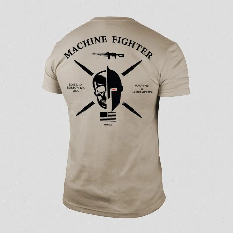 7.62 Machine Fighter Printed Tee - Sand, Summer Cotton