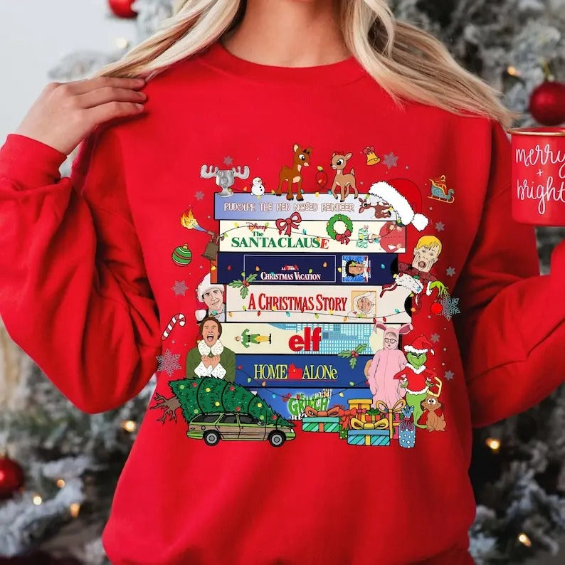 90s Style Christmas Sweatshirt, Christmas Design Shirt, Christmas Movies 90s Funny Christmas Movie Sweatshirt