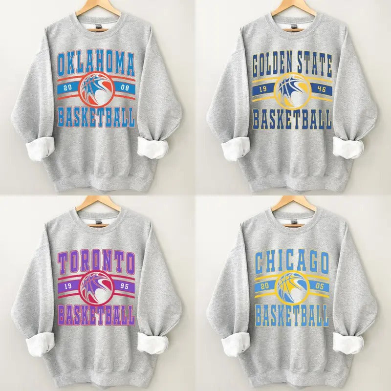All Teams Basketball Sweater, Vintage Basketball Sweatshirt, Basketball Fan Shirt, Gift For Fan men's sweatshirts