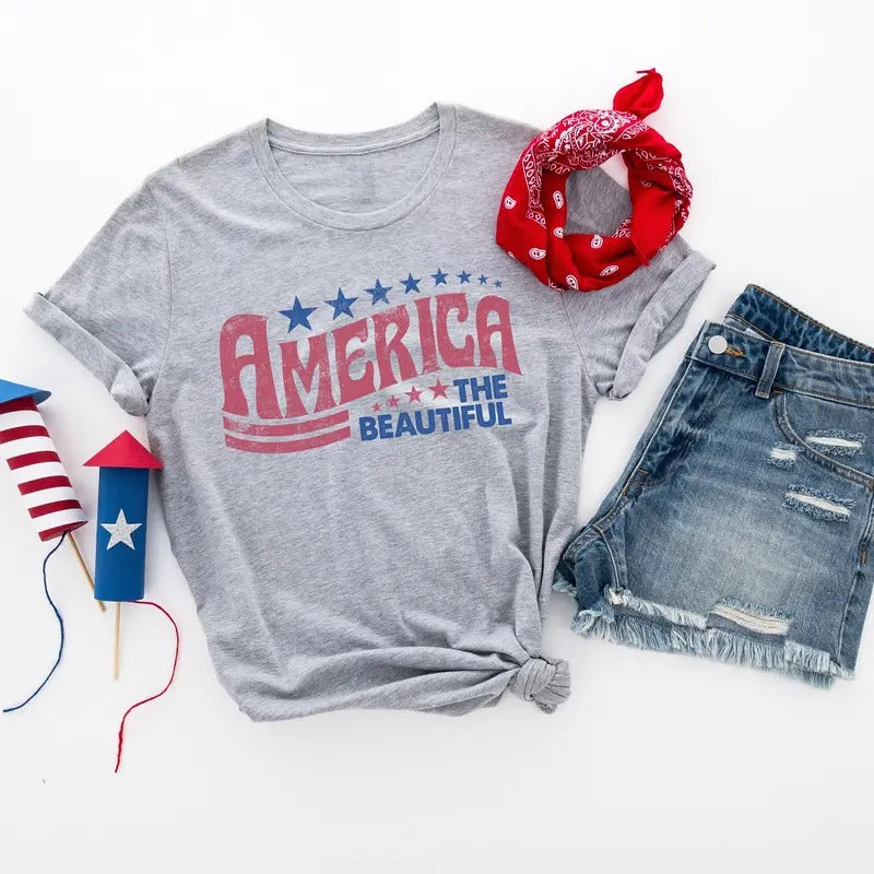 America The Beautiful Shirt, Freedom, America Shirt, American Flag, The USA Flag Shirt, 4th Of July Crewneck, Independence Day Shirt