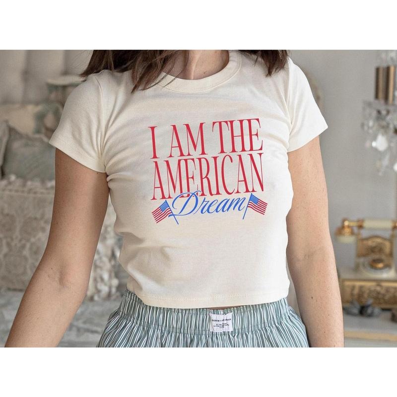 American Dream Tee, USA Baby Tee, American Baby Tee, American Crop Top