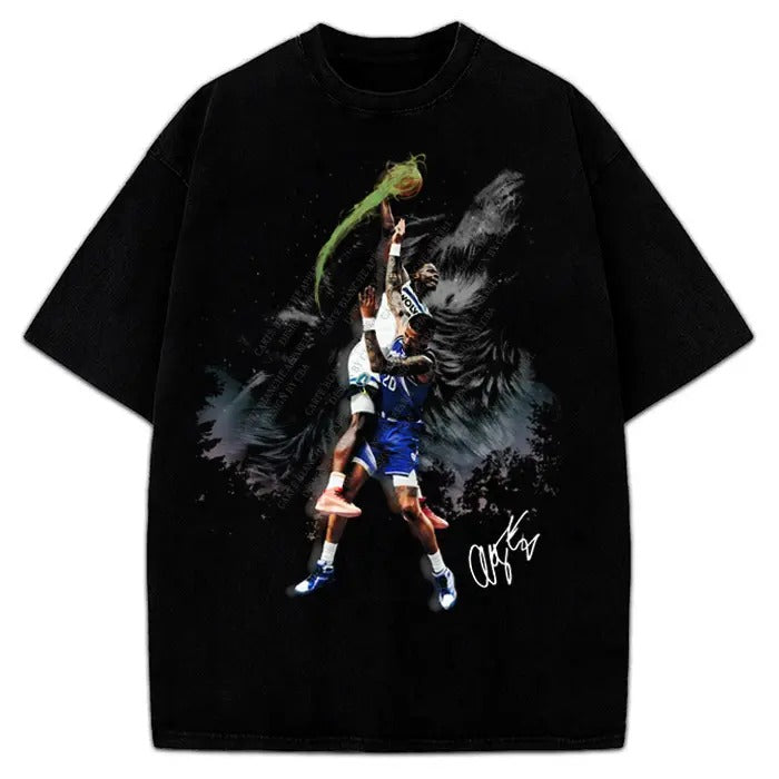 Anthony Howling Wolves Dunk Custom Design Graphic T-Shirt Crewneck Cotton