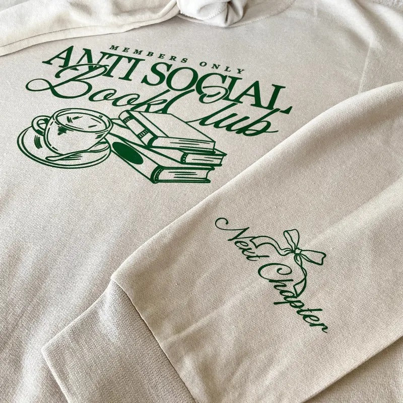 Anti Social Book Club Sweatshirt, Bookish Hoodie, Bookworm Shirt, Booktok Merch, The Story of Us, Gifts for Book Lovers Unisex Sweater