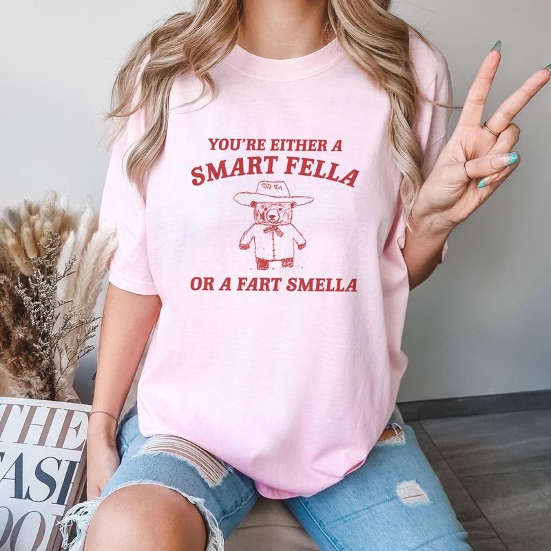 Are You A Smart Fella Or Fart Smella? T Shirt, Retro Cartoon Tee, Funny Shirt, Unisex T-Shirt
