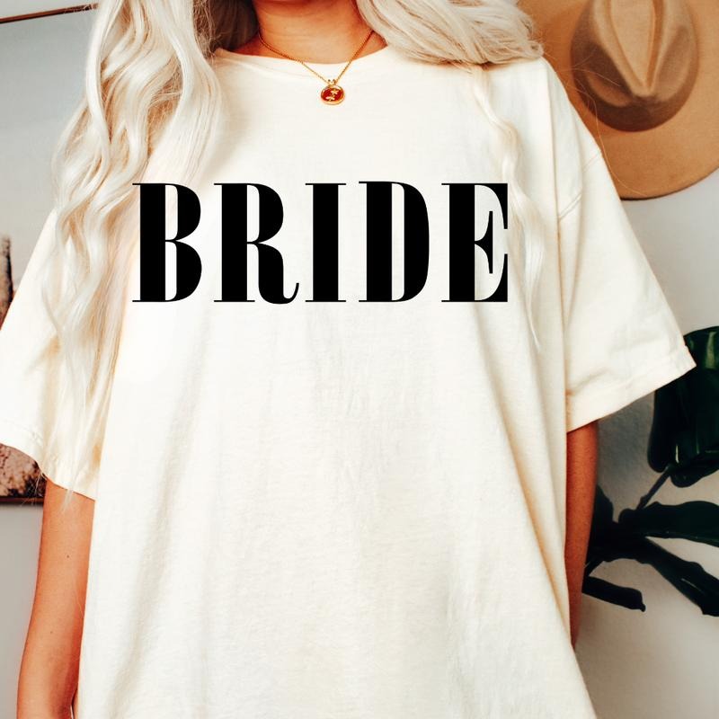 BRIDAL PARTY ONXY SHIRT (COMFORT COLORS T-SHIRT, CASUAL SHIRT UNISEX, BRIDE T-SHIRT) Comfortable Fit Top Womenswear