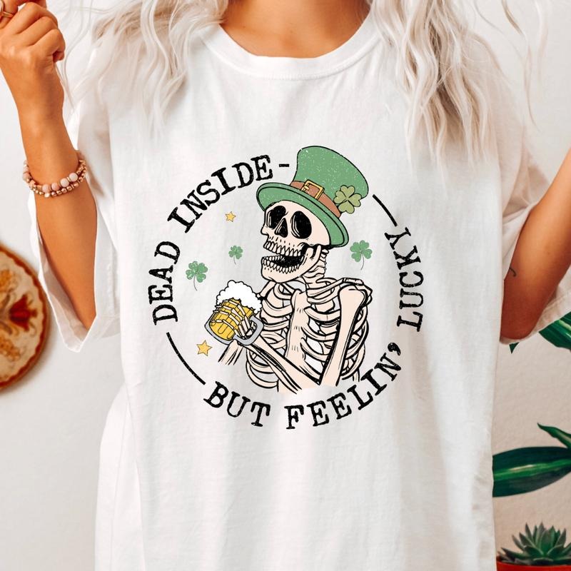 BUT FEELING LUCKY ST. PATRICKS SHIRT (COMFORT COLORS T-SHIRT, CASUAL SHIRT UNISEX, HOLIDAY SHIRT, ST. PATTYS DAY) Outfit Womenswear