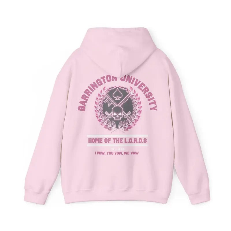 Barrington University L.O.R.D.S Hoodie, Dark Romance, Spicy Book Club, Romantasy, Morally Grey, Smut Lover Jumper, Tbr Unisex Soft Comfort Crewneck Pullover Long Sleeves Graphic Fabric Sweater