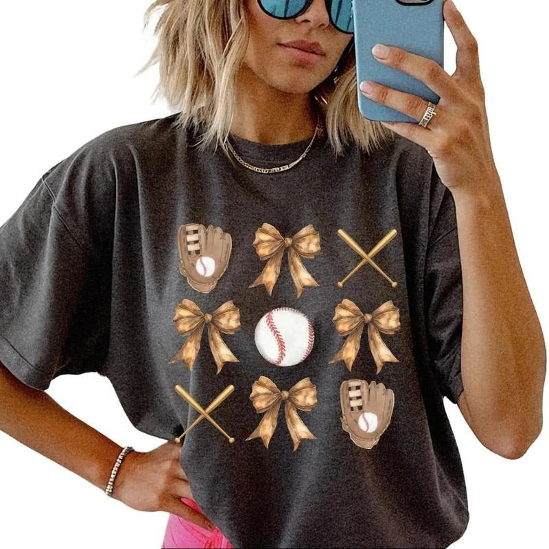 Baseball Glove Doodles Shirt ~ Unisex Apparel Relaxed Fit Printed In The USA Clothing Womenswear Casual Comfort Cotton Top Athletic Boho