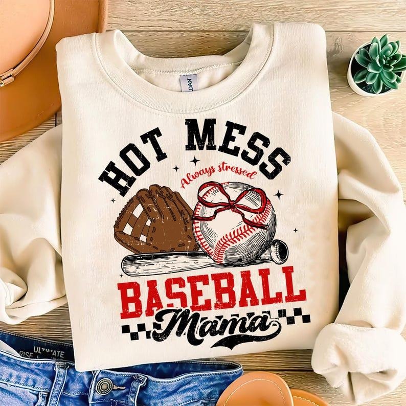 Baseball Mama Sweatshirt Boujee Baseball Game Day Sports Baseball Mom Coquette Baseball