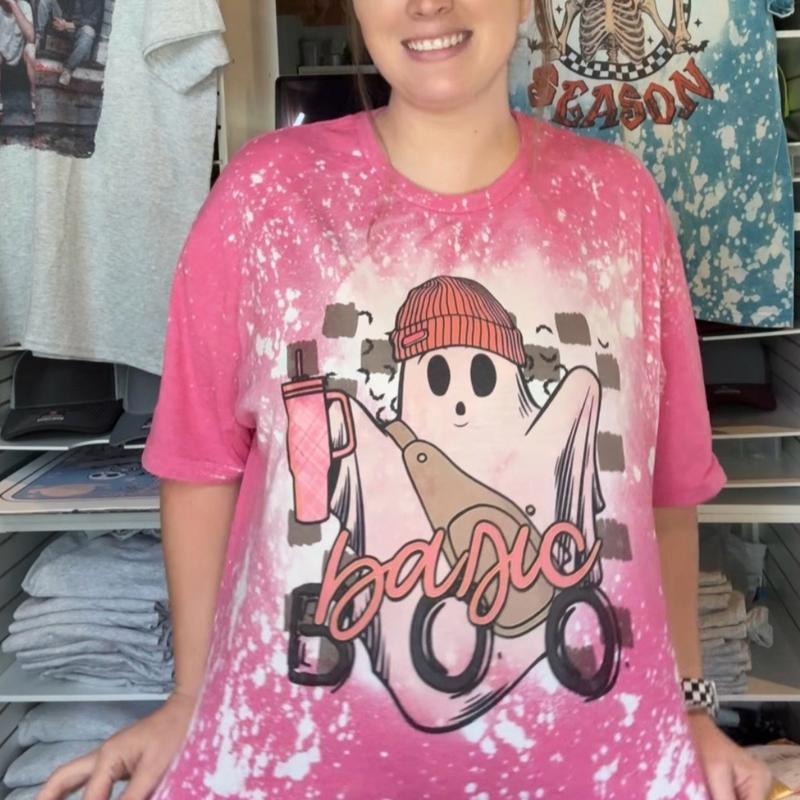 Basic Boo T-Shirt Bleached - Gildan - Unisex - Berry favorite shirts