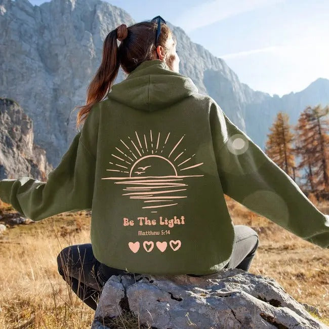 Be The Light Matthew 5 14 Hoodie, Christian Hoodies, Aesthetic Hoody Christian Gift Bible Verse Sweater Trendy Religious Hoodi Jesus Apparel T-shirt, sweater and Hoodie