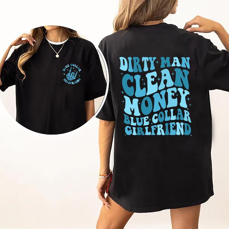 Blue Collar Wife Shirt, Blue Collar Wives Club T-shirt, Blue Collar Gift, Gift For Wife, Wife Life Graphic Printed Tee Shirt Cotton Fabric, Women's Tops Womenswear Streetwear Outfits Relaxed Fit Chic Style bule collar