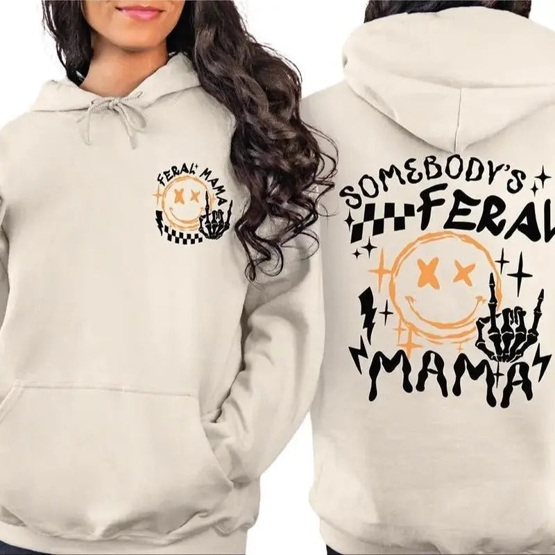Both Side Stylish Feral Mamas And Mothers Day Gift Unisex Hoodie Sweatshirt, Hoodie, Comfort Colors