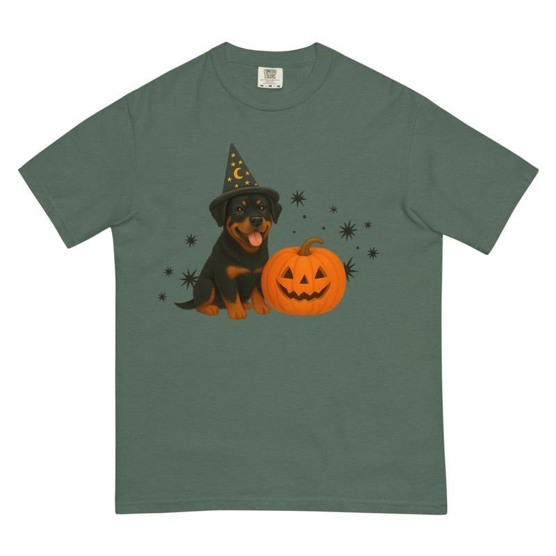 Brindle Pitbull Halloween Witchy Dogs Shirt ~ Unisex Apparel Relaxed Fit Printed In The USA Clothing Womenswear Casual Comfort Cotton Top Athletic Boho Chi