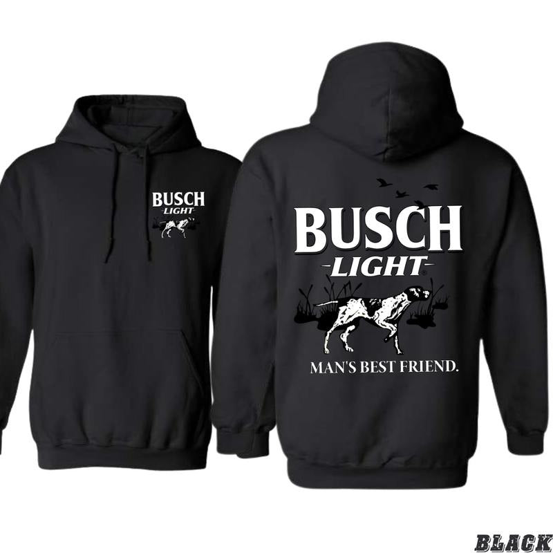 Busch Light Hoodie - Iconic Design with Bold Hunting Dog Graphics, country boy clothing, Perfect for Beer Lovers and Outdoor Enthusiasts, Unisex Hoodie for All-Day Comfort and Adventurous Spirit Menswear Sweaters Tops Underwear