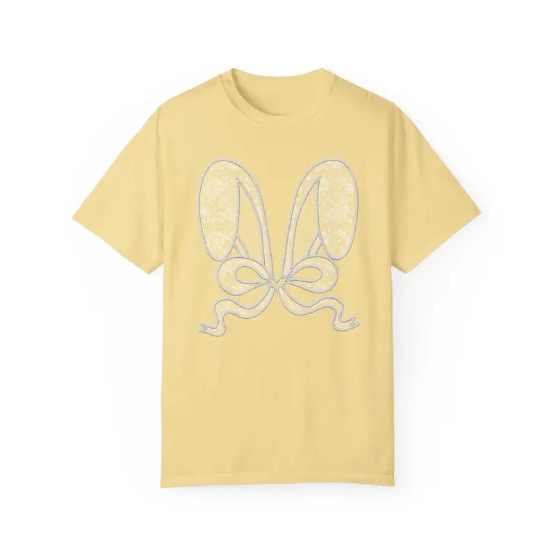 Butter Lace Bunny Ears Shirt Comfort Colors, Easter Tshirt, Trendy Bunny Women's Tee, Gift for Her