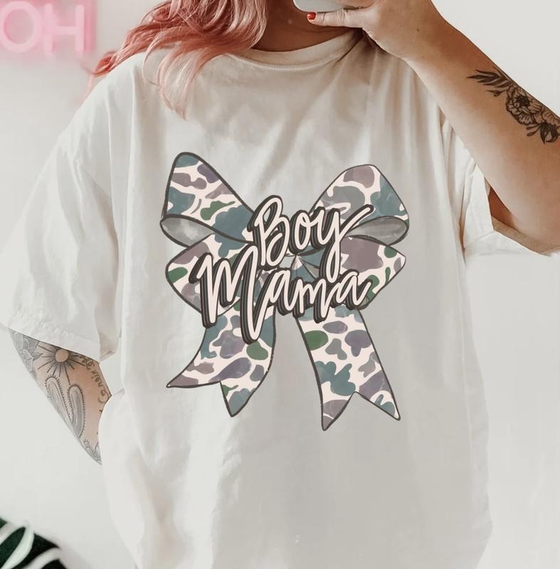 Camo Boy Mama Shirt ~ Unisex Apparel Relaxed Fit Printed In The USA Clothing Womenswear Casual Comfort Cotton Top Athletic Boho Chic