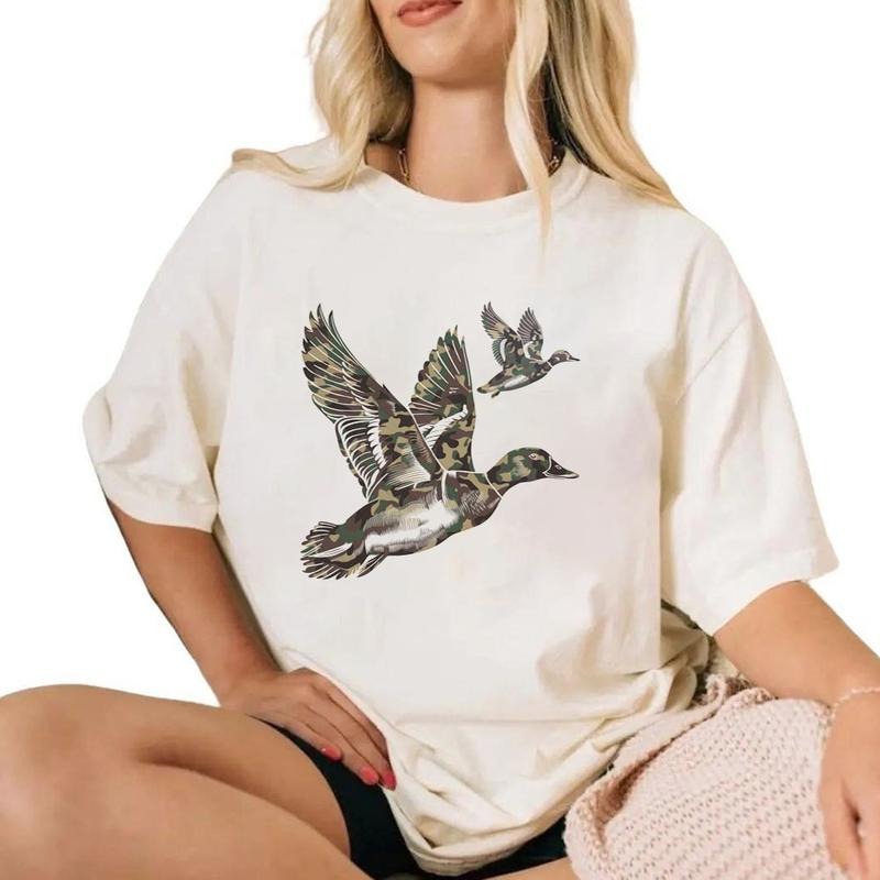 Camo Wood Duck Hunting Sweatshirt Unisex T-shirt Pattern Hunting Season 2025 Minimalist Hoodie Cotton Top
