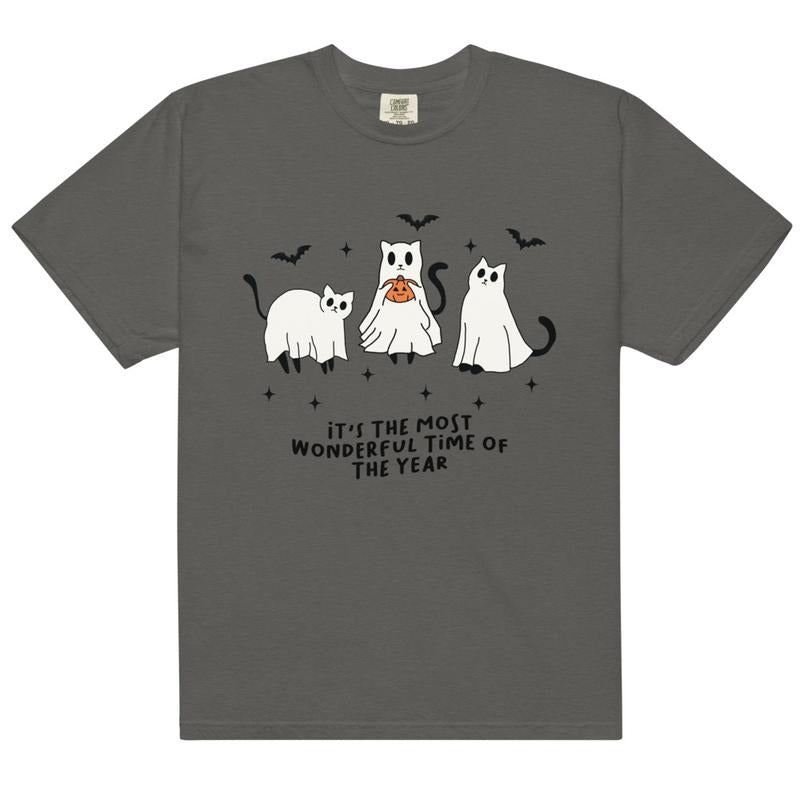 Cats Most wonderful time of the year halloween Shirt, Dancing Cats Shirt, Fall shirt, Comfort Colors Halloween Shirt, Casual Shirt Unisex, Halloween Clothing, Graphic Halloween Apparel, Casual Cotton T-shirt, Unisex Halloweenstyle{n002}2
