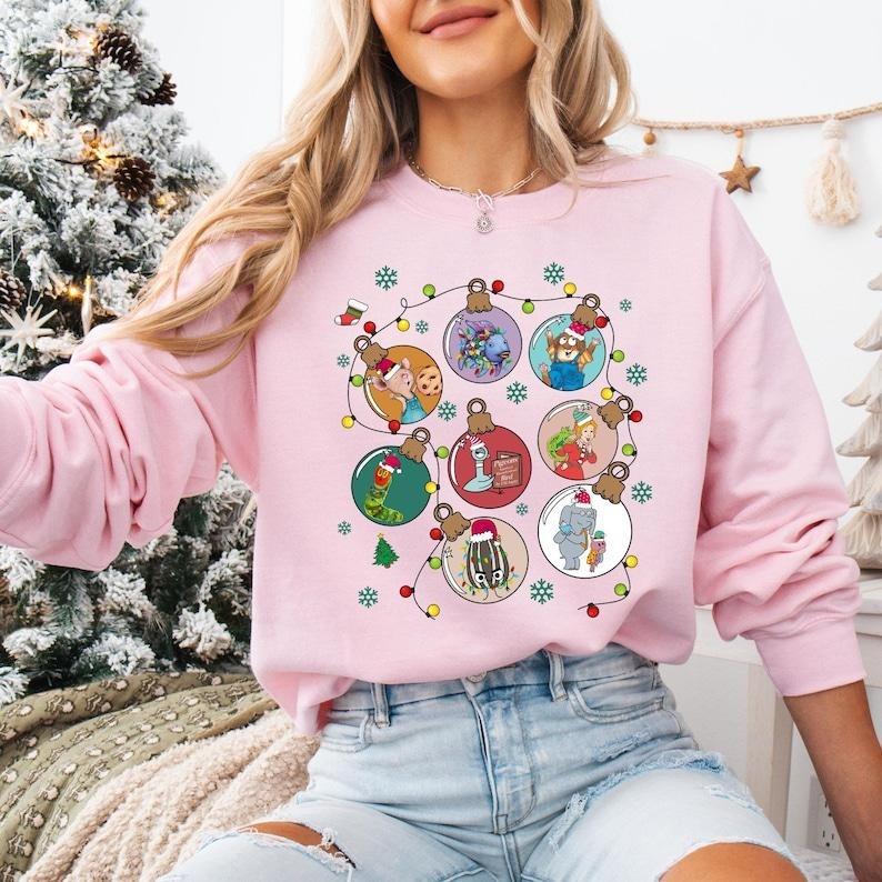 Children's Books Christmas Sweatshirt, Elephant And Piggie Christmas T-shirt, Ms Frizzle Teacher Tee, Book Lover Gifts, Bookish Christmas
