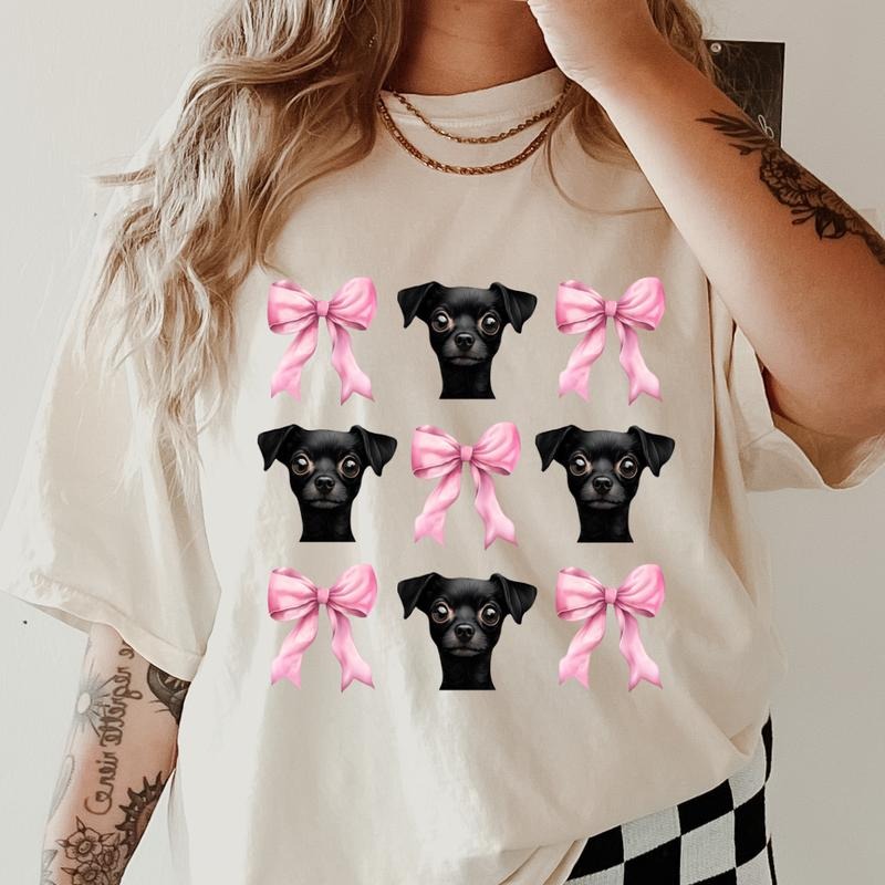 Chiweenie with bows Shirt~ Unisex Apparel Relaxed Fit Printed In The USA Clothing Womenswear Casual Comfort Cotton Top Athletic Boho Chic