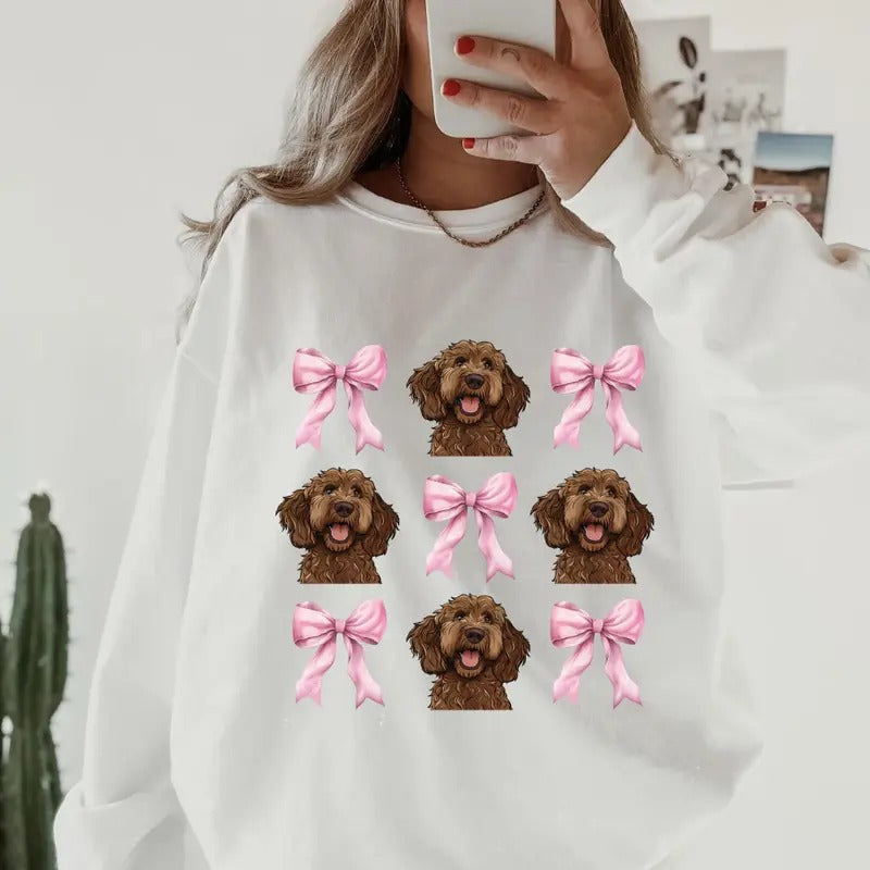 Chocolate Labradoodle Sweatshirt ~ Sweatshirt Unisex Apparel Relaxed Fit Printed in the USA Clothing Womenswear Casual and Comfortable