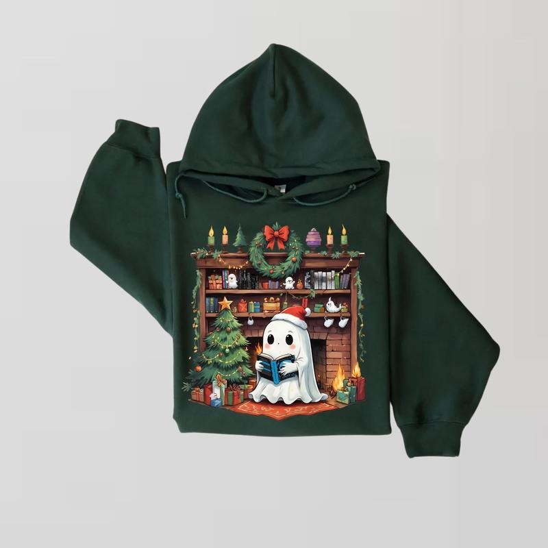 Christmas Ghost Reading Dark Romance Books Series Hoodie, Lights Out, Butcher&Blackbird, Haunting Adeline, The Lords, Devils Night, Legacy of Gods, Christmas Reader Tee Sweatshirt, Christmas Ghost Bookshelf Shirt, Holiday Reading Sweater