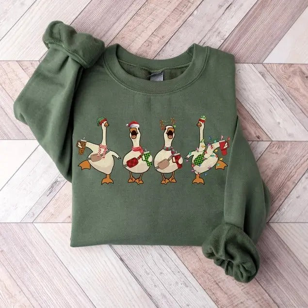Christmas Gooses Obsessive Cup Disorder Sweatshirt, Gooses Santa Christmas Light Shirt, Merry Goosemas, Funny Ducks Hoodie, Farm Lover Gift, Duck Lover Gift