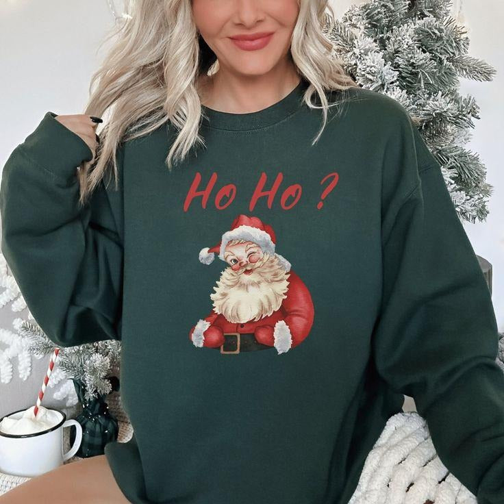 Christmas Santa Gift Sweatshirt Retro Santa Claus Pullover Top Crewneck Long Sleeve Xmas Vacation Sweaters