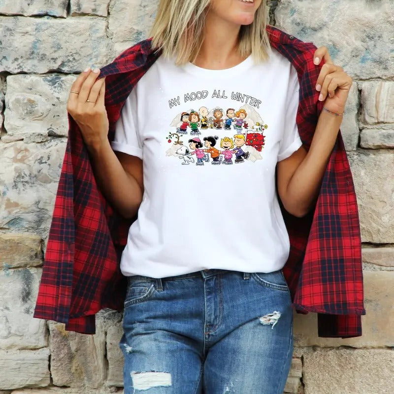 Christmas Sweatshirt T-Shirt, Winter Happiness Shirt, Dog Lover Christmas tee