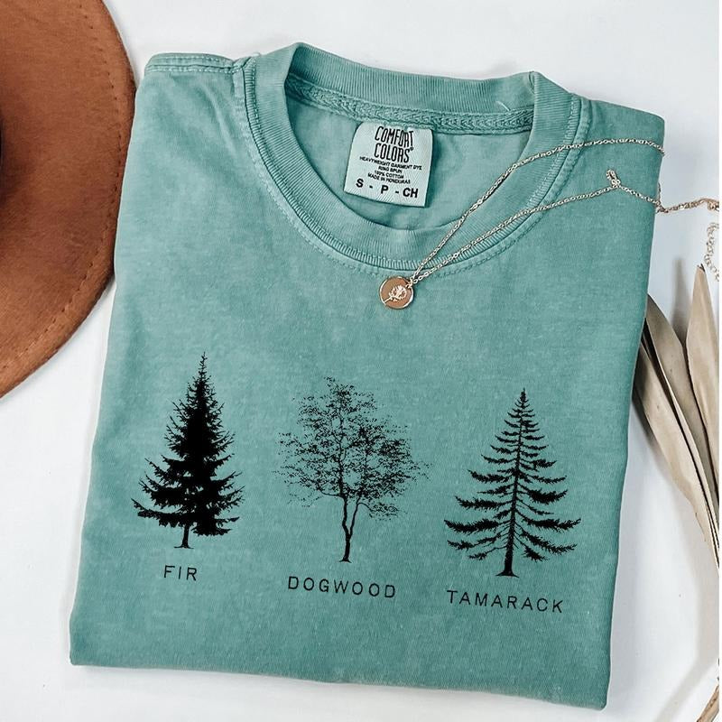 Comfort Colors Fir Dogwood Tamarack Tree Shirt- Subtle Anti-Trump Protest Shirt, Unisex T-Shirt