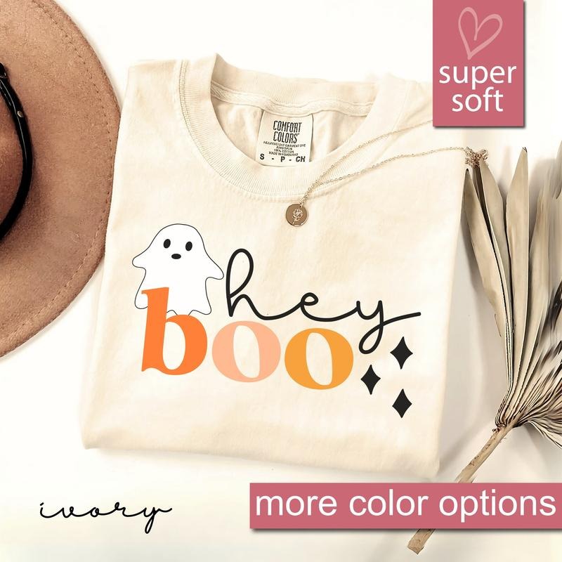 Comfort Colors Ghost Halloween Shirt, Hey Boo Halloween Shirt, Boo Halloween, Cute Ghost Shirt, Halloween Costume, Funny Halloween Ghouls