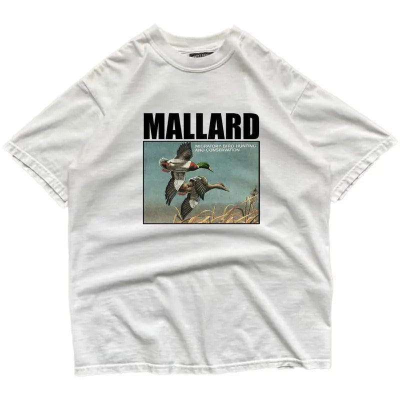 Conservation Mallard Duck Vintage T-Shirts Graphic Tee Unisex Retro Sweatshirt Pullover, Hunting Season Cotton