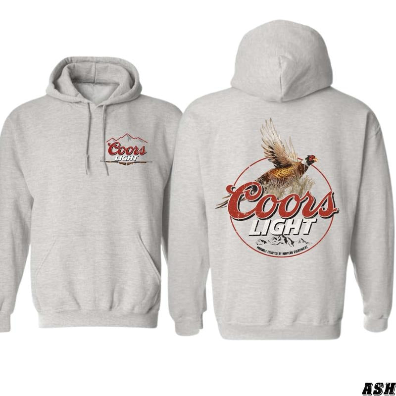 Coors Light Hoodie - Bold Pheasant Design, Perfect for Beer and Hunting Enthusiasts, Ideal for Outdoor Adventures, Cozy and Stylish, Unisex Hoodie for Men and Women Menswear Sweaters