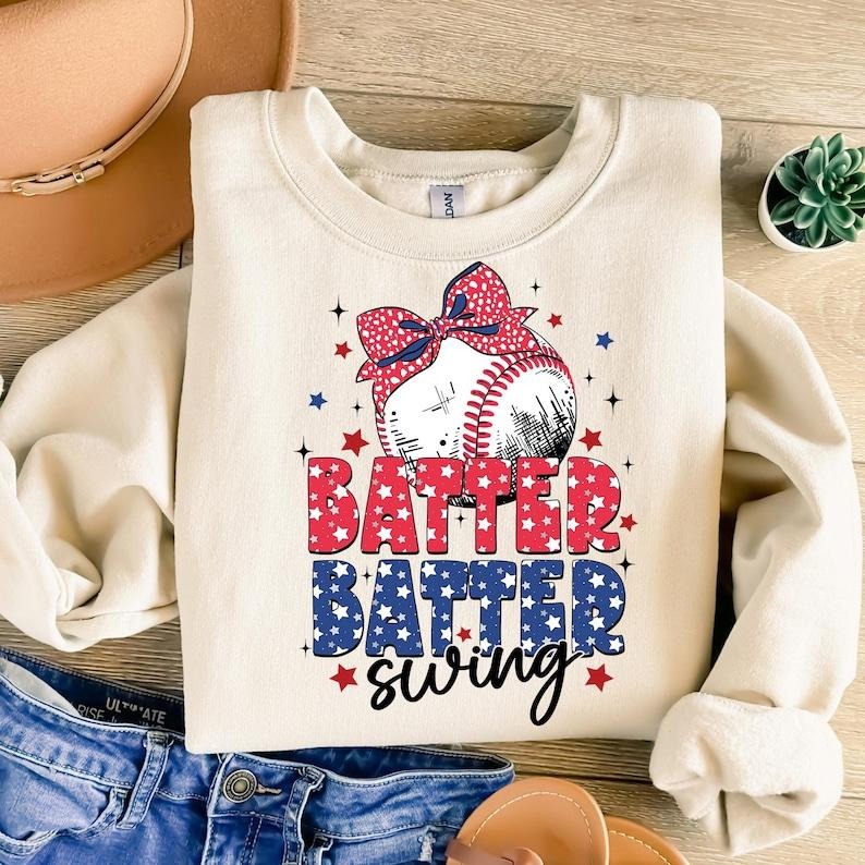 Coquette Baseball , Batter Batter Swing, Game Day , Girly Baseball Bow , Retro Baseball Mama , Baseball Mom , Baseball Season Sweatshirtstyle{n002}3