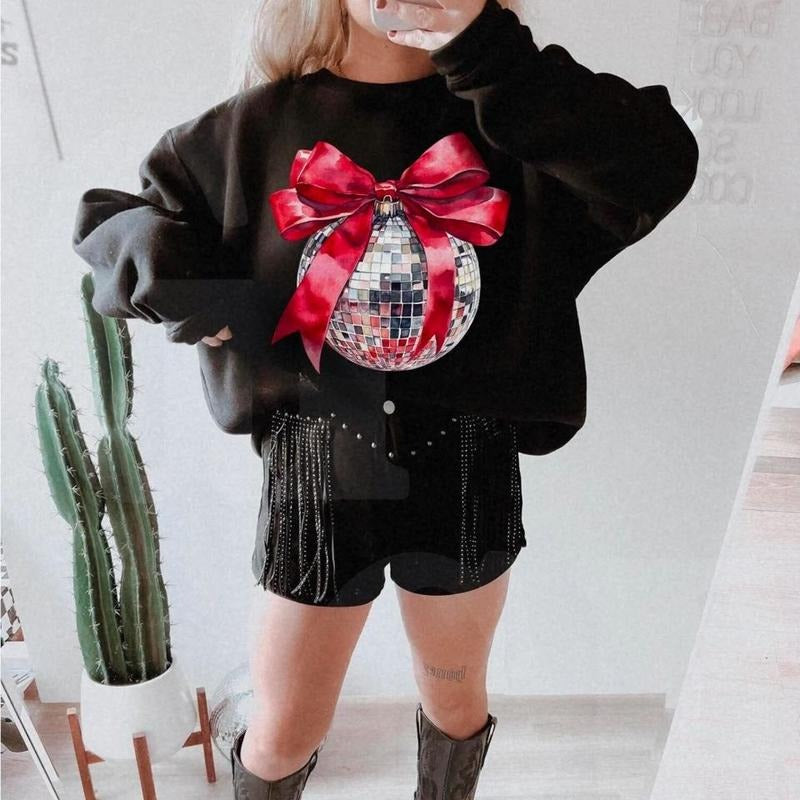 Coquette Disco Ball Sweatshirt, Disco Girly Shirt, Country Music Shirt, New Year Coquette Sweatshirt, Womens Grunge Tops, Water Color Mirrorball Hoodie