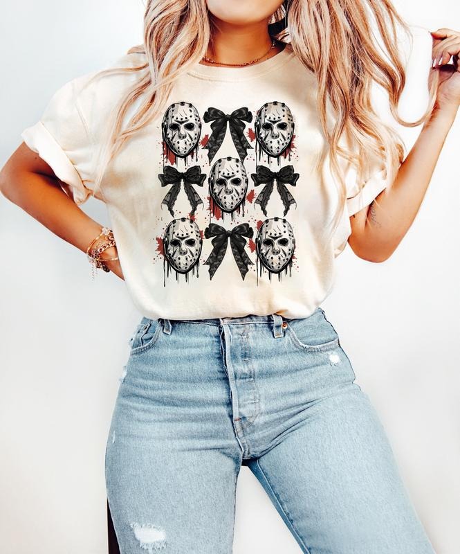 Coquette Halloween Bow Shirt, Halloween Sweatshirt, Mystery Black Bow Halloween Shirt, Trendy Y2K Halloween Shirt, Halloween Gift Shirt