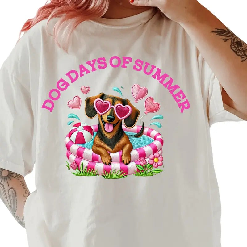 Dachshund Dog Days of Summer Shirt ~ Unisex Apparel Relaxed Fit Printed In The USA Clothing Womenswear Casual Comfort Cotton Top Athletic Boho Chic