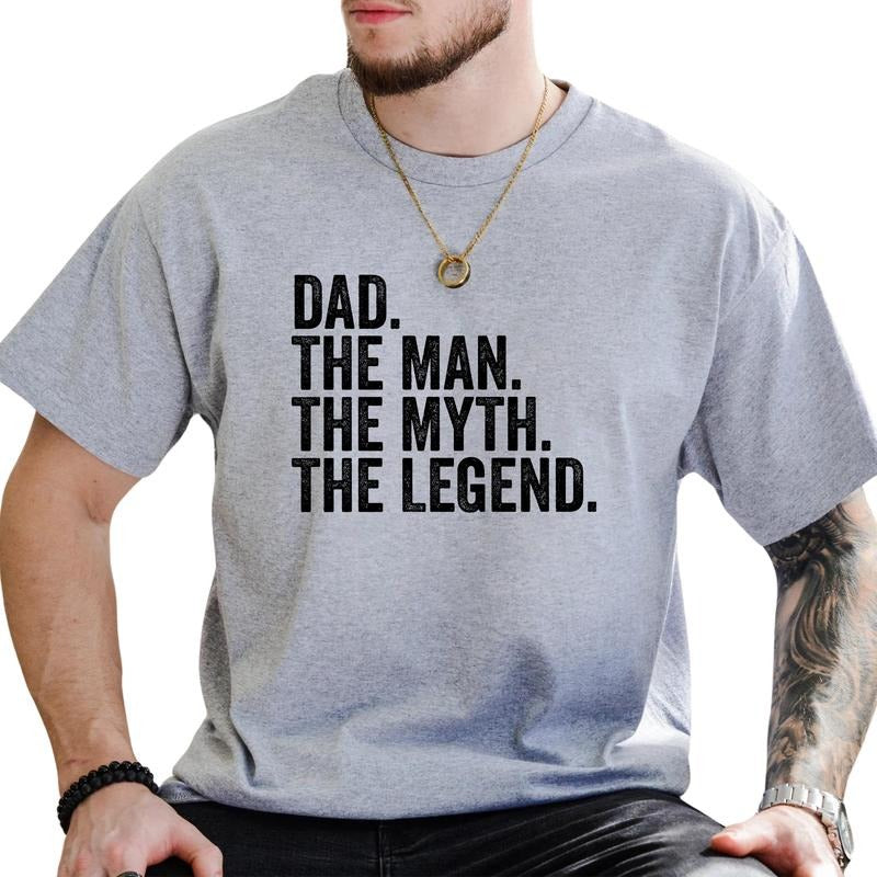 Dad The Man The Myth The Legend Graphic Tee, Funny T-shirt For Dad, Daddy Life Tee, Best Father Shirt, Retro Gift For Papa, Favorite Child Shirt