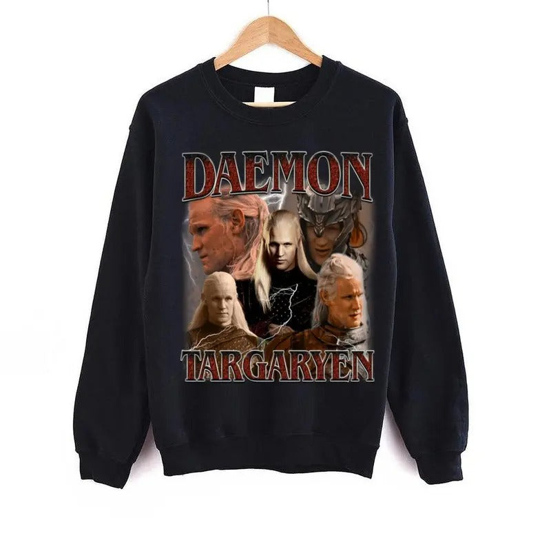 Daemon Targaryen House Of Dragon Vintage Unisex Sweatshirt, For Fans Casual Cotton Tops