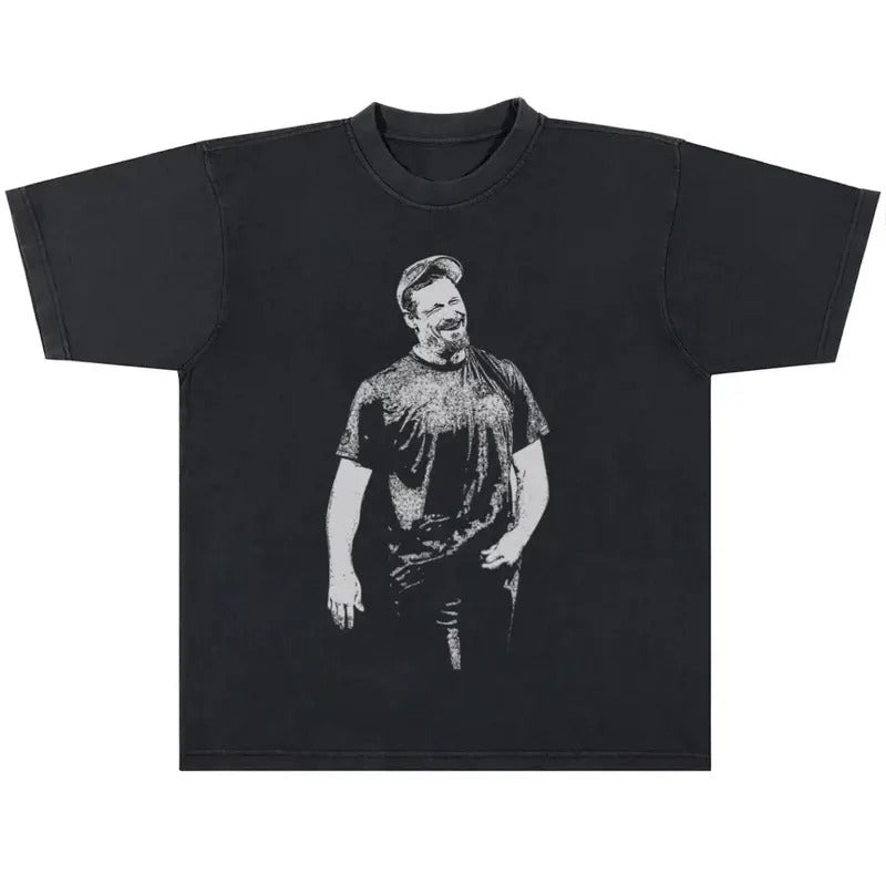 Dan Campbell Vintage Urban Heavy Washed Lion.s Menswear Top with Original Design, Stylish Fit Cotton T-Shirt Tee, Casual Fit, Black