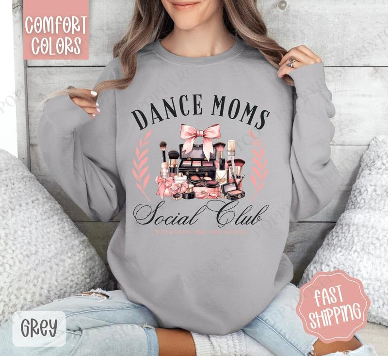 Dance Moms Social Club Comfort Colors Sweatshirt, Dance Recital Crewneck, Cute Women's Sweater