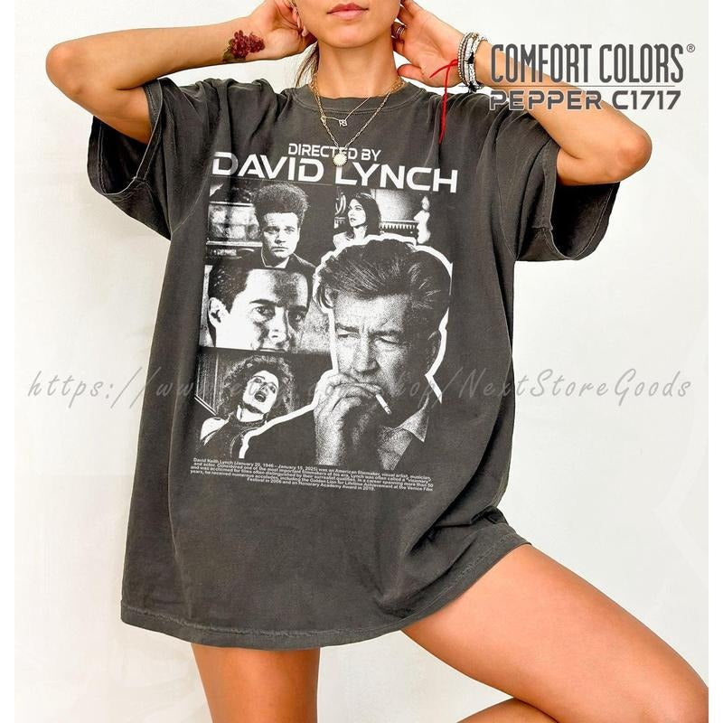 David Lynch Unisex Garment-Dyed T-shirt, Graphic Tee, Retro Movie Fan Gift, Cult TV Series Shirt, Twin Peaks Apparel, Comfort Colors Analyze listing