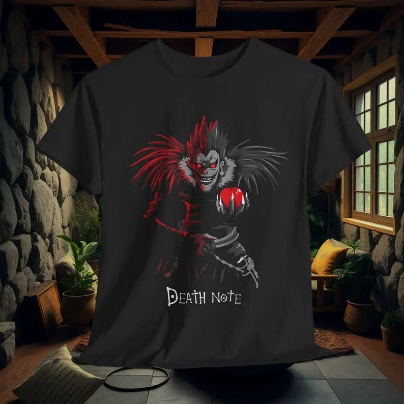 Death Note Unisex Graphic Tee, Gothic Cotton Shirt, Japanese Cartoon Gift, Anime Manga Fashion