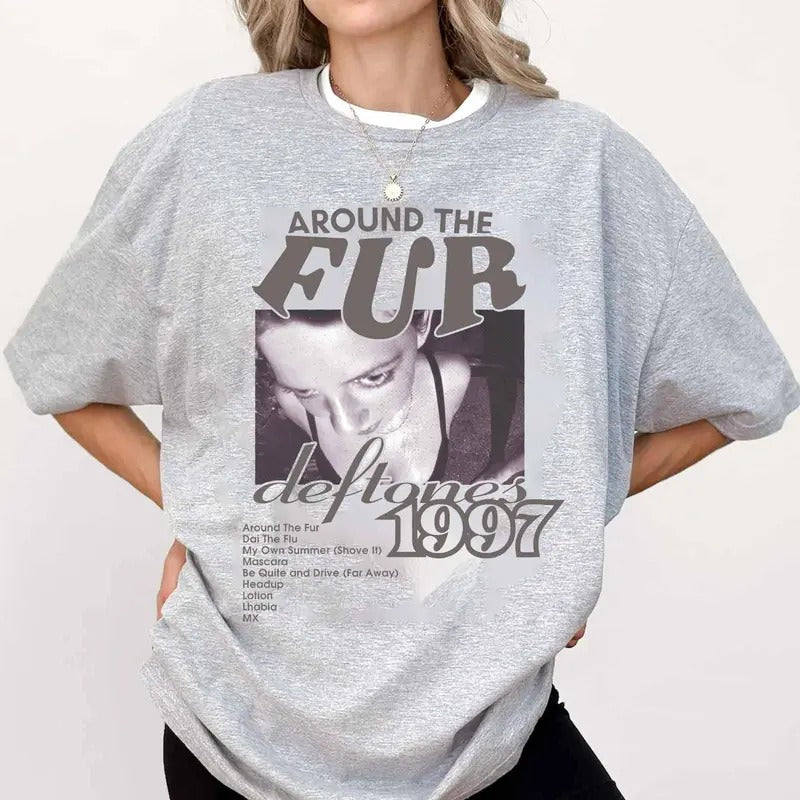Deft0nes Ar0und The Furr T Shirt, Rock Music Apparel, Iconic Band, Band Merchandise, Unisex Short Sleeve Tee Shirt, Casual Clothing